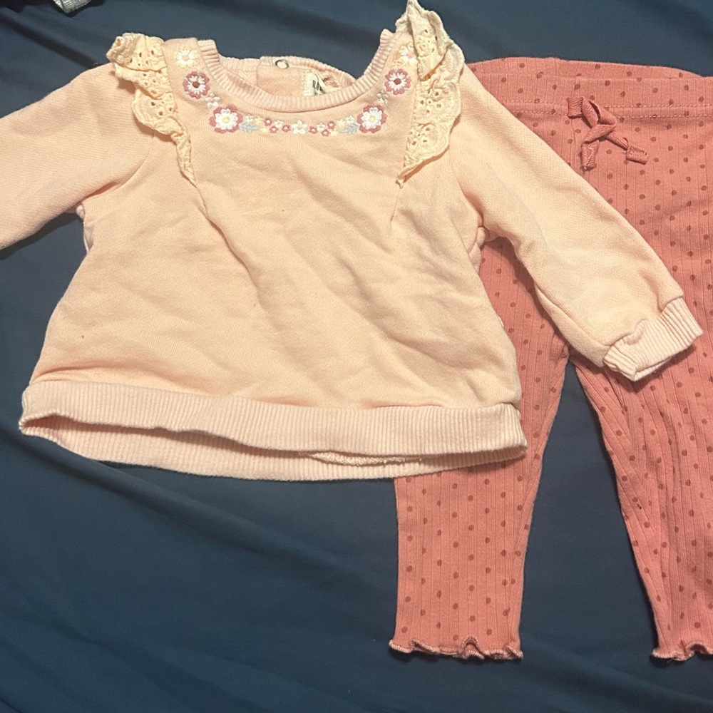 Pink Baby Outfit with Floral Details
